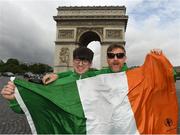 12 June 2016; Republic of Ireland supporters Ryan, left, and Alan Healy, from Dublin City, at the Arc de Triomphe during UEFA Euro 2016 in Paris, France. Photo by Stephen McCarthy/Sportsfile