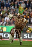 11 June 2016; A Zulu warrior performs before the 1st test of the Castle Lager Incoming series between South Africa and Ireland at the DHL Newlands Stadium in Cape Town, South Africa. Photo by Brendan Moran/Sportsfile