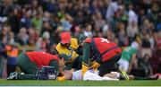11 June 2016; Patrick Lambie of South Africa is attended to by medical personnel before being stretchered from the pitch during the 1st test of the Castle Lager Incoming series between South Africa and Ireland at the DHL Newlands Stadium in Cape Town, South Africa. Photo by Brendan Moran/Sportsfile