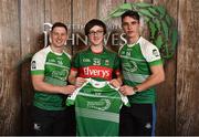 11 June 2016; U14 Féile na nGael participant Jack Deegan from Tureen GAA Club, Co. Mayo, being presented with a commemorative jersey by John West ambassadors, Philly McMahon, left, and Danny Sutcliffe, at the John West Féile National Skills Star Challenge 2016, in the National Games Development Centre, Abbotstown, Dublin. Photo by Sportsfile