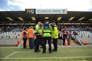 12 June 2016; Gardaí stand pitchside ahead of the Leinster GAA Football Senior Championship Quarter-Final match between Westmeath and Offaly at Cusack Park in Mullingar, Co. Westmeath. Photo by Seb Daly/Sportsfile