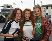 12 June 2016; Fermanagh supporters, from left to right, Eloise Jones, Caoimhe Ferguson and Lauren Ferguson, from Derrygonnelly, Fermanagh, prior to the Ulster GAA Football Senior Championship Quarter-Final match between Donegal and Fermanagh at MacCumhaill Park in Ballybofey, Co. Donegal. Photo by Philip Fitzpatrick/Sportsfile
