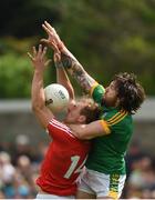 12 June 2016; Conor Grimes of Louth in action against Mickey Burke of Meath during the Leinster GAA Football Senior Championship Quarter-Final match between Meath and Louth at Parnell Park in Dublin. Photo by Sportsfile