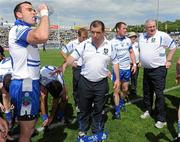 27 June 2010; Monaghan manager, Seamus McEnaney, leftt, and his assistant Paul Grimley, before the game. Ulster GAA Football Senior Championship Semi-Final, Fermanagh v Monaghan, Kingspan Breffni Park, Cavan. Picture credit: Oliver McVeigh / SPORTSFILE