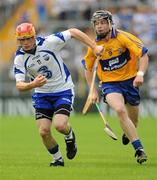 11 July 2010; Eamonn Murphy, Waterford, in action against Tony Kelly, Clare. ESB Munster GAA Hurling Minor Championship Final, Waterford v Clare, Semple Stadium, Thurles, Co. Tipperary. Picture credit: Barry Cregg / SPORTSFILE