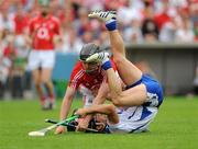11 July 2010; Eoin McGrath, Waterford, has an off the ball tussle with Shane O' Neill, Cork. Munster GAA Hurling Senior Championship Final, Cork v Waterford, Semple Stadium, Thurles, Co. Tipperary. Picture credit: Barry Cregg / SPORTSFILE