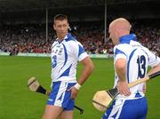 11 July 2010; Waterford players Dan Shanahan, left, and John Mullane, before the game. Munster GAA Hurling Senior Championship Final, Cork v Waterford, Semple Stadium, Thurles, Co. Tipperary. Picture credit: Ray McManus / SPORTSFILE