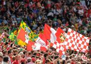 11 July 2010; A general view of Louth and Meath flags at the game. Leinster GAA Football Senior Championship Final, Meath v Louth, Croke Park, Dublin. Photo by Sportsfile