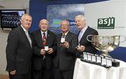 13 July 2010; At the ASJI / Lucozade Sport Luncheon to honour Down 1960 & 1961 Teams, from left Uachtarán Chumann Lúthchleas Gael Criostóir Ó Cuana, Paddy Doherty, Down Captain 1961, Kevin Mussen, Down Captain 1960, and Peter Byrne, President of the Association of Sports Journalists in Ireland. Croke Park, Dublin. Picture credit: Oliver McVeigh / SPORTSFILE