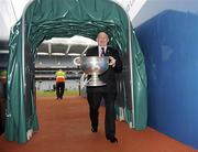 13 July 2010; Paddy Doherty, captain of the 1961 Down team, carries the Sam Maguire at the ASJI / Lucozade Sport Luncheon to honour Down 1960 & 1961 All-Ireland Senior Football Winning Teams. Croke Park, Dublin. Picture credit: Oliver McVeigh / SPORTSFILE