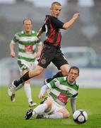 13 July 2010; Paddy Madden, Bohemians, in action against Barry Hogan, The New Saints FC. UEFA Champions League Second Qualifying Round - 1st Leg, Bohemians v The New Saints FC, Dalymount Park, Dublin. Picture credit: David Maher / SPORTSFILE