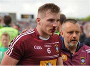 12 June 2016; Kieran Martin of Westmeath leaves the field after being involved in an altercation at the final whistle during the Leinster GAA Football Senior Championship Quarter-Final match between Westmeath and Offaly at Cusack Park in Mullingar, Co. Westmeath. Photo by Seb Daly/Sportsfile