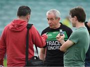 12 June 2016; Fermanagh manager Pete McGrath doing a interview with the media during their Ulster GAA Football Senior Championship Quarter-Final match between Donegal and Fermanagh  at MacCumhaill Park in Ballybofey, Co. Donegal. Photo by Philip Fitzpatrick/Sportsfile