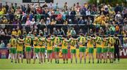 12 June 2016; Donegal players during the National Anthem during their Ulster GAA Football Senior Championship Quarter-Final match between Donegal and Fermanagh  at MacCumhaill Park in Ballybofey, Co. Donegal. Photo by Philip Fitzpatrick/Sportsfile