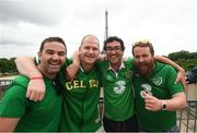 12 June 2016; Republic of Ireland supporters Michael O'Leary, John Goulding, David O'Leary and Sean Costello, from Cork, are photographed in front of the Eiffel Tower at UEFA Euro 2016 in Paris, France. Photo by Stephen McCarthy/Sportsfile