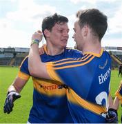 12 June 2016; Ciarán McDonald, left, and Mark Hanley of Tipperary celebrate after their Munster GAA Football Senior Championship Semi-Final match between Tipperary and Cork at Semple Stadium in Thurles, Co Tipperary. Photo by Piaras Ó Mídheach/Sportsfile
