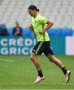 12 June 2016; Zlatan Ibrahimovic of Sweden during squad training at the Stade de France in Saint Denis, Paris, France. Photo by David Maher/Sportsfile