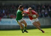 12 June 2016; Conor Grimes of Louth in action against Mickey Burke of Meath during their Leinster GAA Football Senior Championship Quarter-Final match between Meath and Louth at Parnell Park in Dublin. Photo by Daire Brennan/Sportsfile