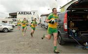 12 June 2016; Michael Murphy of Donegal leads his team out before their Ulster GAA Football Senior Championship Quarter-Final match between Fermanagh and Donegal at MacCumhaill Park in Ballybofey, Co. Donegal. Photo by Oliver McVeigh/Sportsfile