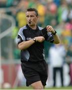 12 June 2016; Referee Maurice Deegan during the Ulster GAA Football Senior Championship Quarter-Final match between Fermanagh and Donegal at MacCumhaill Park in Ballybofey, Co. Donegal. Photo by Oliver McVeigh/Sportsfile