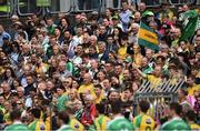 12 June 2016; A general view of the large crowd on the terrace during the parade before the Ulster GAA Football Senior Championship Quarter-Final match between Fermanagh and Donegal at MacCumhaill Park in Ballybofey, Co. Donegal. Photo by Oliver McVeigh/Sportsfile