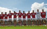12 June 2016; Cork players stand for the National Anthem prior to their Munster GAA Football Senior Championship Semi-Final match between Tipperary and Cork at Semple Stadium in Thurles, Co Tipperary. Photo by Piaras Ó Mídheach/Sportsfile