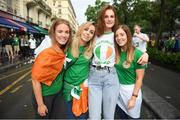 12 June 2016; Republic of Ireland supporters, from left, Sinead Donovan, Leah O'Reilly, Ruth Fennell and Sarah King in Montmartre at UEFA Euro 2016 in Paris, France. Photo by Stephen McCarthy/Sportsfile