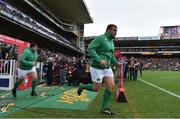 11 June 2016; Jack McGrath, right, and Mike Ross of Ireland run onto the pitch before the 1st test of the Castle Lager Incoming series between South Africa and Ireland at the DHL Newlands Stadium in Cape Town, South Africa. Photo by Brendan Moran/Sportsfile