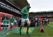 11 June 2016; Devin Toner, right, of Ireland runs onto the pitch, followed by Conor Murray and Paddy Jackson, before the 1st test of the Castle Lager Incoming series between South Africa and Ireland at the DHL Newlands Stadium in Cape Town, South Africa. Photo by Brendan Moran/Sportsfile