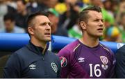 13 June 2016; Robbie Keane, left, and Shay Given of Republic of Ireland prior to the UEFA Euro 2016 Group E match between Republic of Ireland and Sweden at Stade de France in Saint Denis, Paris, France. Photo by Stephen McCarthy/Sportsfile