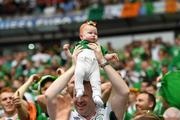 13 June 2016; Republic of Ireland supporters Eoin McCann and his five month old daughter Aoife, from Castleknock, Dublin, during the UEFA Euro 2016 Group E match between Republic of Ireland and Sweden at Stade de France in Saint Denis, Paris, France. Photo by Stephen McCarthy/Sportsfile