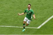 13 June 2016; Wes Hoolahan of Republic of Ireland celebrates after scoring his side's first goal during the UEFA Euro 2016 Group E match between Republic of Ireland and Sweden at Stade de France in Saint Denis, Paris, France. Photo by Sportsfile