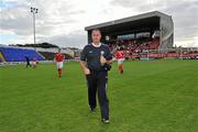 16 July 2010; Shelbourne manager Alan Matthews arrives out for his first game in charge. Airtricity League First Division, Shelbourne v Derry City, Tolka Park, Dublin. Picture credit: Brian Lawless / SPORTSFILE