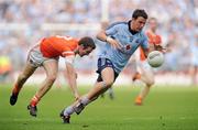 17 July 2010; Niall Corkery, Dublin, in action against Brendan Donaghy, Armagh. GAA Football All-Ireland Senior Championship Qualifier Round 3, Dublin v Armagh, Croke Park, Dublin. Picture credit: David Maher / SPORTSFILE