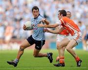 17 July 2010; Niall Corkery, Dublin, in action against Brendan Donaghy, Armagh. GAA Football All-Ireland Senior Championship Qualifier Round 3, Dublin v Armagh, Croke Park, Dublin. Picture credit: David Maher / SPORTSFILE