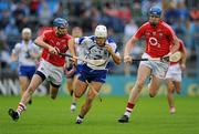 17 July 2010; Stephen Molumphy, Waterford, in action against Ray Ryan, left, and Michael Cussen, Cork. Munster GAA Hurling Senior Championship Final Replay, Cork v Waterford, Semple Stadium, Thurles, Co. Tipperary. Picture credit: Ray McManus / SPORTSFILE