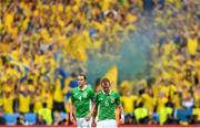 13 June 2016; Glenn Whelan, right, and John O'Shea of Republic of Ireland react following Sweden's equalising goal during the UEFA Euro 2016 Group E match between Republic of Ireland and Sweden at Stade de France in Saint Denis, Paris, France. Photo by Stephen McCarthy/Sportsfilee