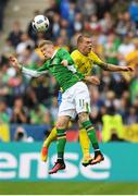 13 June 2016; James McClean of Republic of Ireland in action against Victor Lindelöf of Sweden during the UEFA Euro 2016 Group E match between Republic of Ireland and Sweden at Stade de France in Saint Denis, Paris, France. Photo by Stephen McCarthy/Sportsfile