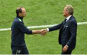 13 June 2016; Republic of Ireland manager Martin O'Neill, left, and Sweden manager Erik Hamrén shake hands after the UEFA Euro 2016 Group E match between Republic of Ireland and Sweden at Stade de France in Saint Denis, Paris, France. Photo by Sportsfile