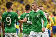 13 June 2016; Shane Long, left, and James McClean of Republic of Ireland at the end of the game in the UEFA Euro 2016 Group E match between Republic of Ireland and Sweden at Stade de France in Saint Denis, Paris, France. Photo by David Maher/Sportsfile