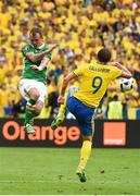 13 June 2016; Glenn Whelan of Republic of Ireland in action against Kim Källström of Sweden in the UEFA Euro 2016 Group E match between Republic of Ireland and Sweden at Stade de France in Saint Denis, Paris, France. Photo by David Maher/Sportsfile