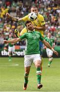 13 June 2016; Shane Long of Republic of Ireland in action against Victor Lindelöf of Sweden in the UEFA Euro 2016 Group E match between Republic of Ireland and Sweden at Stade de France in Saint Denis, Paris, France. Photo by David Maher/Sportsfile