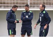 15 June 2016; Jonathan Walters, centre, with manager Martin O'Neill, right, and coach Steve Guppy of Republic of Ireland during squad training at Versailles in Paris, France. Photo by David Maher/Sportsfile