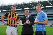 15 June 2016; The GAA and GPA are delighted to announce an additional product to their existing partnership with Glanbia Consumer Products, in the promotion of a Vanilla flavoured Avonmore Protein Milk. This new product is a great tasting milk produced by one of Ireland’s best known and most trusted brands. It contains 27g of protein per serving with no added sugar, providing a convenient and easily accessible source of protein throughout the day for everyone who enjoys sport. As a natural protein source, Avonmore Protein Milk helps rebuild and grow muscle mass, as well as providing a good source for calcium, vitamin B12 & added vitamin D. Pictured at the launch are, from left to right, Kilkenny hurler Jackie Tyrrell, Peter McKenna, GAA and Croke Park Stadium Director, and Dublin footballer Paul Flynn. Croke Park, Dublin. Photo by Seb Daly/Sportsfile