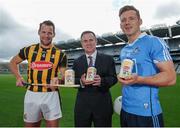 15 June 2016; The GAA and GPA are delighted to announce an additional product to their existing partnership with Glanbia Consumer Products, in the promotion of a Vanilla flavoured Avonmore Protein Milk. This new product is a great tasting milk produced by one of Ireland’s best known and most trusted brands. It contains 27g of protein per serving with no added sugar, providing a convenient and easily accessible source of protein throughout the day for everyone who enjoys sport. As a natural protein source, Avonmore Protein Milk helps rebuild and grow muscle mass, as well as providing a good source for calcium, vitamin B12 & added vitamin D. Pictured at the launch are, from left to right, Kilkenny hurler Jackie Tyrrell, Peter McKenna, GAA and Croke Park Stadium Director, and Dublin footballer Paul Flynn. Croke Park, Dublin. Photo by Seb Daly/Sportsfile