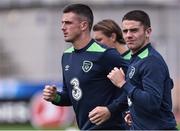 15 June 2016; Ciaran Clark, left, and Robbie Brady of Republic of Ireland during squad training at Versailles in Paris, France. Photo by David Maher/Sportsfile