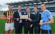 15 June 2016; The GAA and GPA are delighted to announce an additional product to their existing partnership with Glanbia Consumer Products, in the promotion of a Vanilla flavoured Avonmore Protein Milk. This new product is a great tasting milk produced by one of Ireland’s best known and most trusted brands. It contains 27g of protein per serving with no added sugar, providing a convenient and easily accessible source of protein throughout the day for everyone who enjoys sport. As a natural protein source, Avonmore Protein Milk helps rebuild and grow muscle mass, as well as providing a good source for calcium, vitamin B12 & added vitamin D. Pictured at the launch are, from left to right, Kilkenny hurler Jackie Tyrrell, Barry Cahill, Businness Development Manager GAA/GPA, Peter McKenna, GAA and Croke Park Stadium Director, Stuart Scott, Brand Manager Glanbia, and Dublin footballer Paul Flynn. Croke Park, Dublin. Photo by Seb Daly/Sportsfile