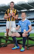 15 June 2016; The GAA and GPA are delighted to announce an additional product to their existing partnership with Glanbia Consumer Products, in the promotion of a Vanilla flavoured Avonmore Protein Milk. This new product is a great tasting milk produced by one of Ireland’s best known and most trusted brands. It contains 27g of protein per serving with no added sugar, providing a convenient and easily accessible source of protein throughout the day for everyone who enjoys sport. As a natural protein source, Avonmore Protein Milk helps rebuild and grow muscle mass, as well as providing a good source for calcium, vitamin B12 & added vitamin D. Pictured at the launch are Kilkenny hurler Jackie Tyrrell, left, and Dublin footballer Paul Flynn. Croke Park, Dublin. Photo by Seb Daly/Sportsfile