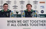 15 June 2016; Robbie Brady, left, and Jeff Hendrick of Republic of Ireland during a press conference at Versailles in Paris, France. Photo by David Maher/Sportsfile