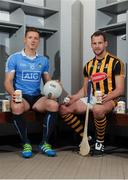 15 June 2016; The GAA and GPA are delighted to announce an additional product to their existing partnership with Glanbia Consumer Products, in the promotion of a Vanilla flavoured Avonmore Protein Milk. This new product is a great tasting milk produced by one of Ireland’s best known and most trusted brands. It contains 27g of protein per serving with no added sugar, providing a convenient and easily accessible source of protein throughout the day for everyone who enjoys sport. As a natural protein source, Avonmore Protein Milk helps rebuild and grow muscle mass, as well as providing a good source for calcium, vitamin B12 & added vitamin D. Pictured at the launch are Dublin footballer Paul Flynn, left, and Kilkenny hurler Jackie Tyrrell. Croke Park, Dublin. Photo by Seb Daly/Sportsfile